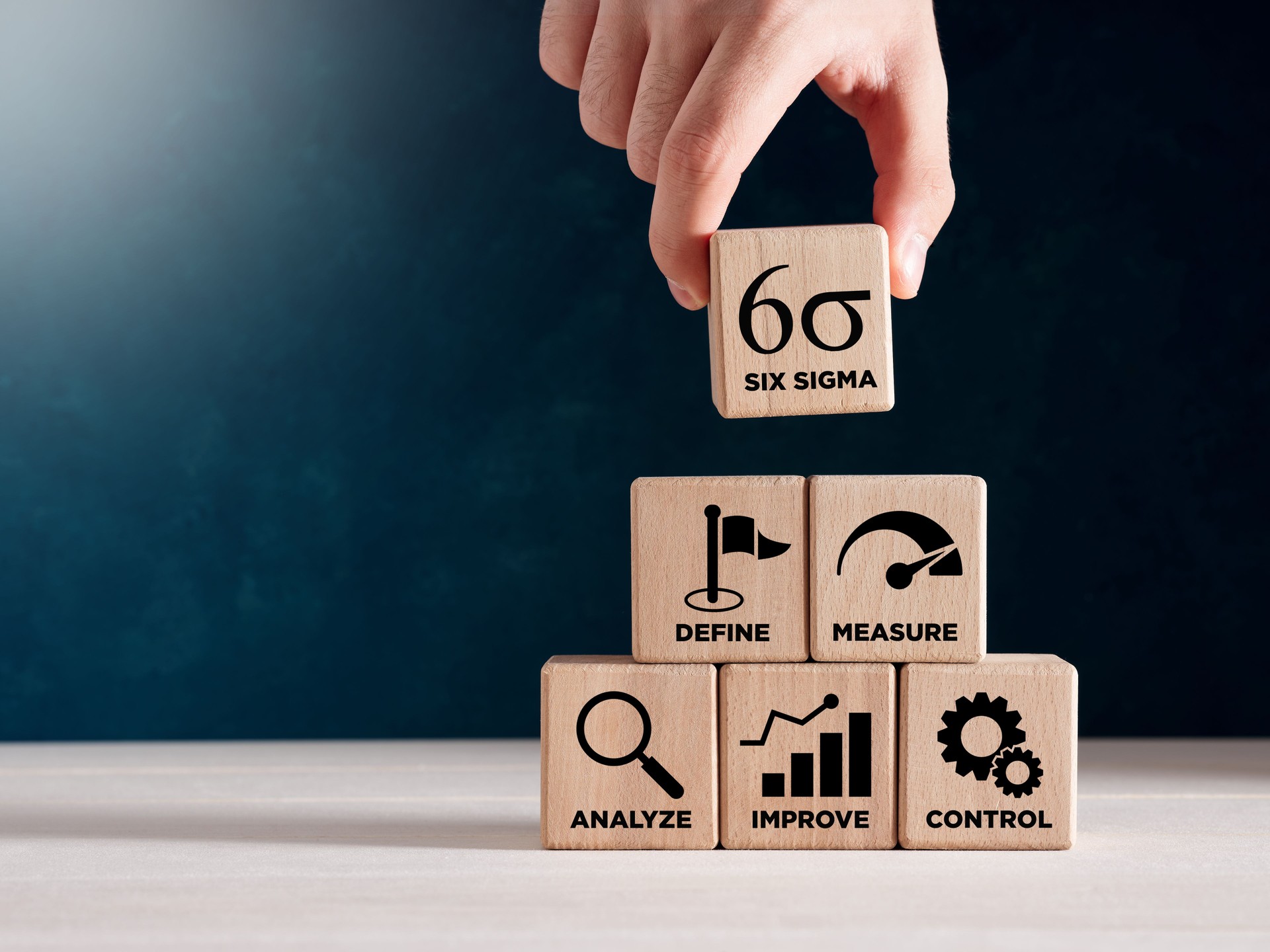 Modèle Six sigma, lean manufacturing, contrôle qualité et concept d’amélioration des processus industriels.